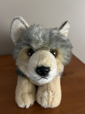 Miyoni By Aurora Wolf Laying 11  Soft Stuffed Plush Animal Toy