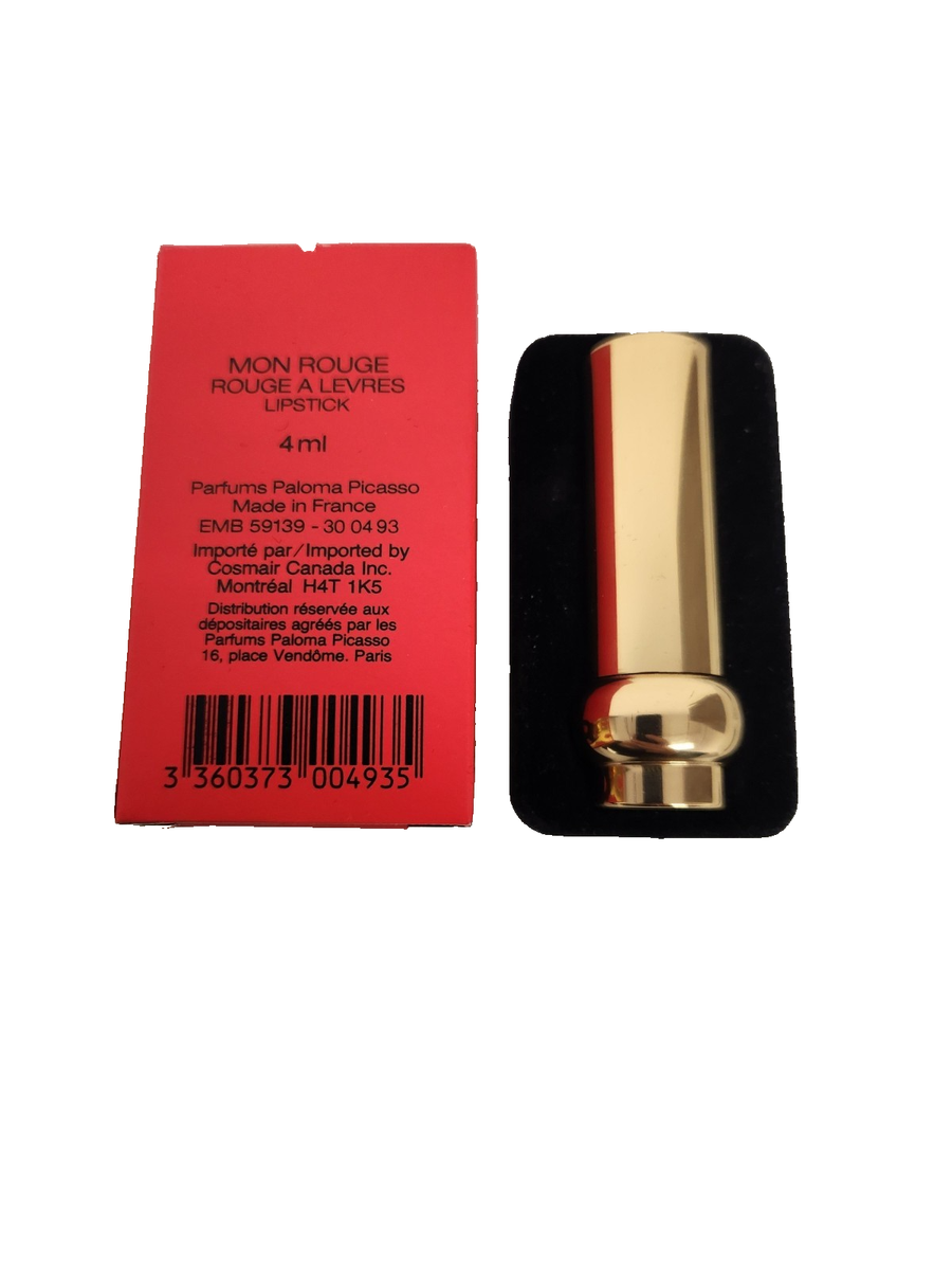 Paloma Picasso Mon Rouge Lipstick 4ml Vintage Made in France New