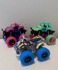 Monster Friction Powered Truck Pull Back Go Toy Vehicles Lot of 3