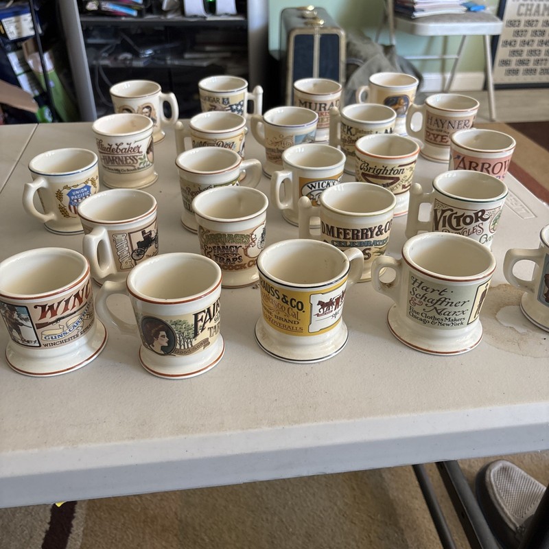 Antique Miniature Shaving Mug Collection 1982 Franklin Porcelain23 Mugs
