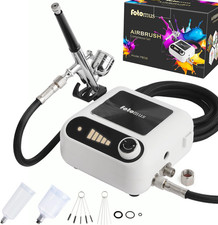 Airbrush Kit with Compressor, Can Connect Two Airbrushes, 41PSI, Auto Power On/O