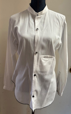 YOHJI YAMAMOTO Y S  JOYCE  CRISP WHITE LONG SLEEVE BLOUSE 100% COTTON SIZE 1