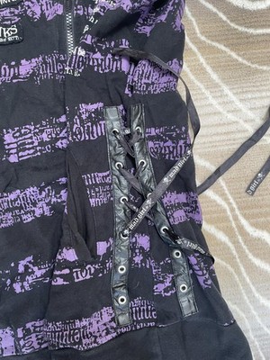 Mad Punks Japanese Punk Brand Striped Bunny Ears Zip Up Long