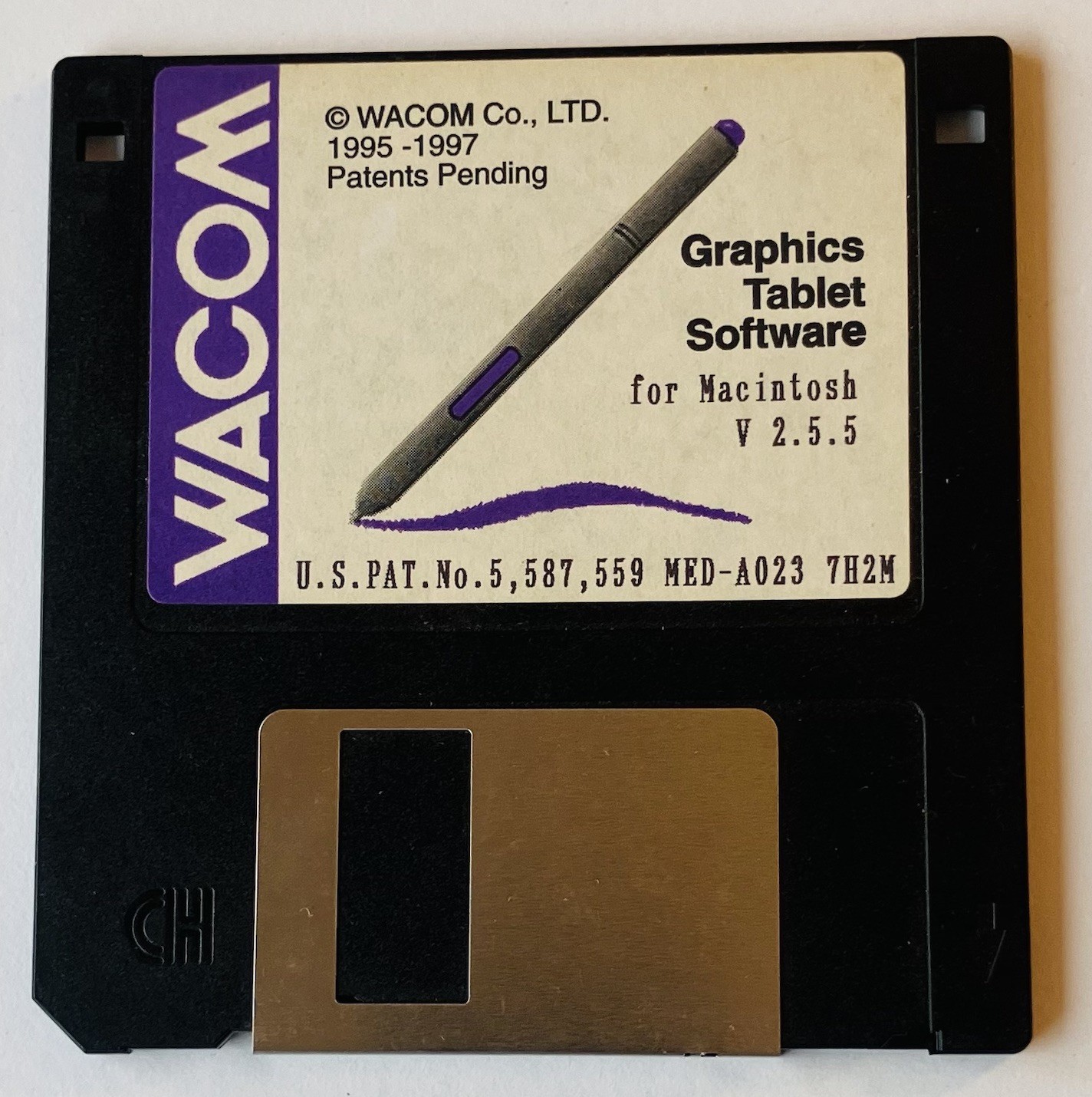 Wacom Graphics Tablet Software v2.5.5 for Macintosh (1995–1997) Vintage Floppy