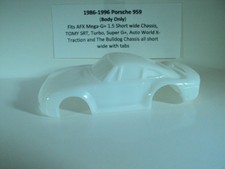 HO scale Slot Car Custom Resin body 1986-96 White Porsche 959 Fits AFX 1.5