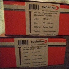 2 boxes Evolution 7.5 X 132 Self-tapping Concrete Screws With CSK Head (STCS132)
