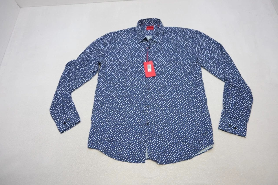 Hugo Boss Casual Slim Fit Dress Shirt 100% Viscose Button Up Mens 2XL XXL NWT - Image 4 of 4