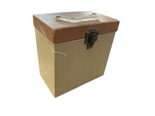 Vintage tan/brown Amfile Platter-pak Case 7" 45 Rpm Record Carry Case