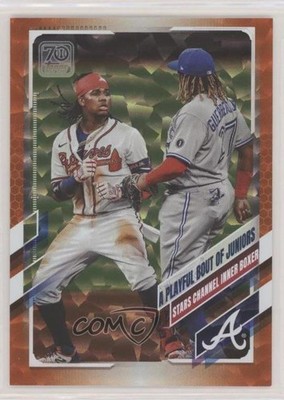 2021 Topps Checklist Orange 147/299 Vladimir Guerrero Jr Ronald Acuna #61 06ps