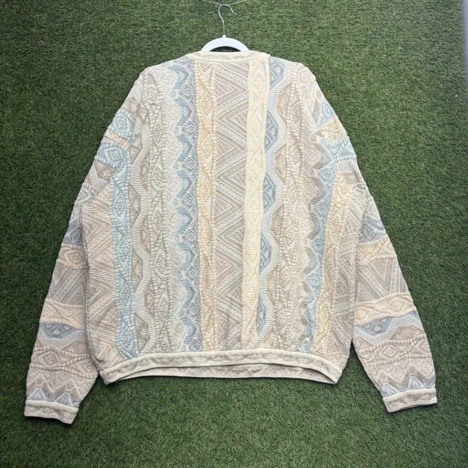 Vintage Authentic Coogi Australia Sweater Mens 3XL Cotton 3D Knit 90s y2k Earth - Image 2 of 4
