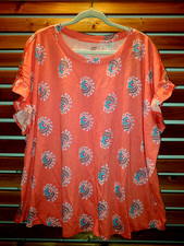 New Coral Paisley Cotton Mix  Crown & Ivy Siz...