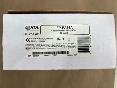 RDL FP-PA35A Audio Amplifier 35 W/25 V/70 V/100 V with Power Supply