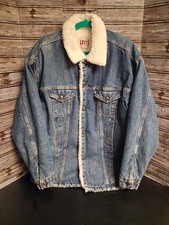 Vintage Levis San Francisco Sherpa Lined Large Denim Trucker Jacket Made in USA