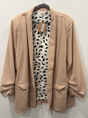 NWT Kori America Pink Blazer 2XL Plus Size, Open Front Casual wear work wear