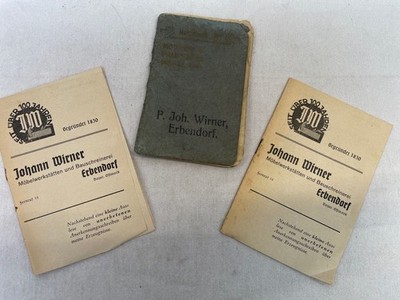 Moderne Praktische Möbel. P.Johann Wirner, Erbendorf. Notitzbuch ''n''.