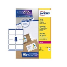 Avery White 99.1x67.7mm Laser Parcel Labels / 8 Per Page / 500 Sheets L7165-500