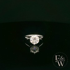 9ct White Gold Diamond Ring Farley And Weston Lab-Grown Solitaire 2ct