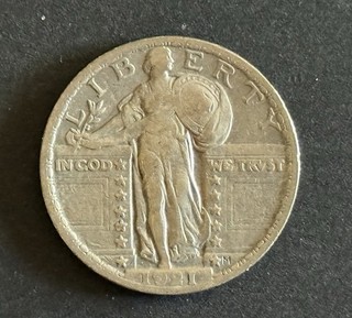 1921 Standing Liberty Quarter Clear Date Circulated VF Detail