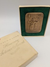 Vintage Bausch & Lomb Honorary Science Award Medal with Box And letter bronze 