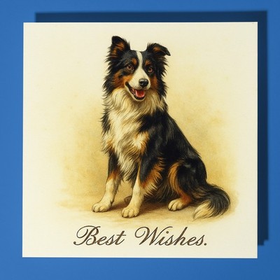 Border Collie Hund - Beste Wünsche Happy Birthday Karte Umschlag personalisierte Karte
