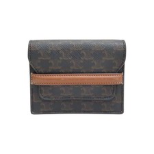 CELINE Triomphe Card Case PVC Canvas Brown 10D902BZ9