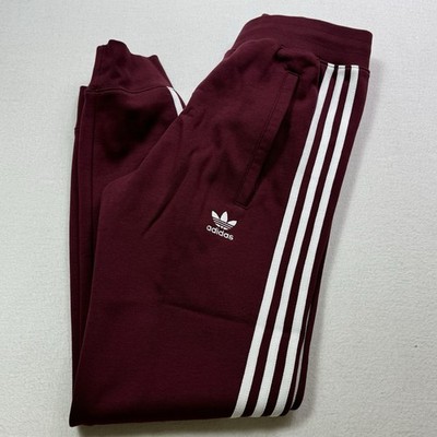 Adidas Originals 3 Stripe Fleece Jogger Pants Adicolor Mens Small Shadow Red