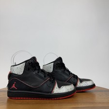 Little Kids Nike Air Jordan 1 Flight 2 Black Leather Mid Sneakers Shoes 12 C GUC