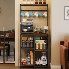 Kitchen Buffet Sideboard 23.6in 6 Tier Storage Coffee Bar Station Microwave Rack