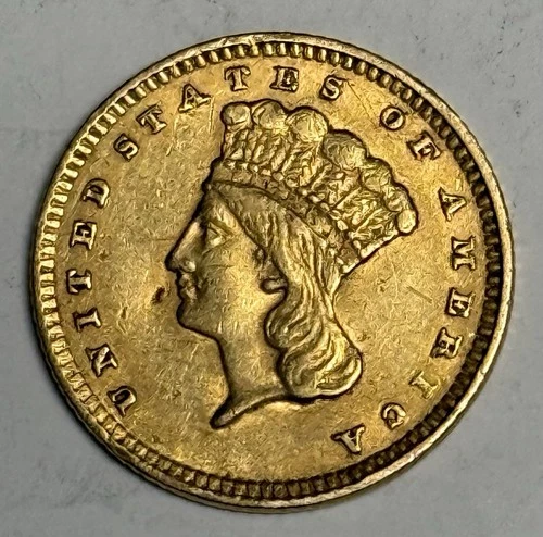 XF 1857 Indian Head Gold Dollar (all original!) U.S. $1 Type 3 Coin