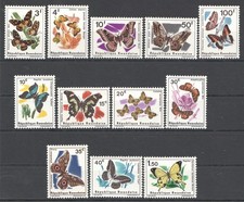 FT148 1965-66 RWANDA BUTTERFLIES #119-24,147-52 MICHEL 21 EURO 2SET MNH