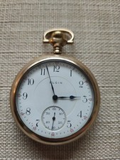 Antique Elgin 17 Jewel Double Roller Pocket Watch Runs B B Royal Case