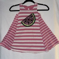 tommy bahama pink and white sequined watermelon dress, XS 4 Kids