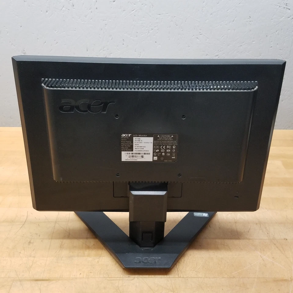 Acer X173W LCD Monitor, 17" Display - USED - Image 4 of 4