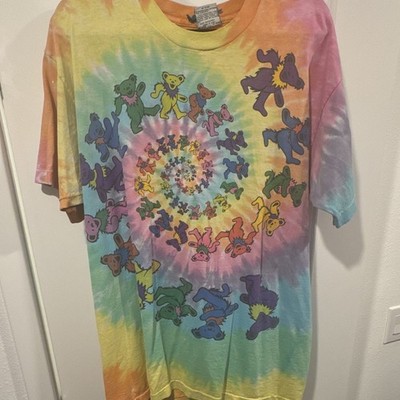 Vintage 1989 Liquid Blue Grateful Dead Dancing Bears Tie-Dye T-Shirt, Size XL
