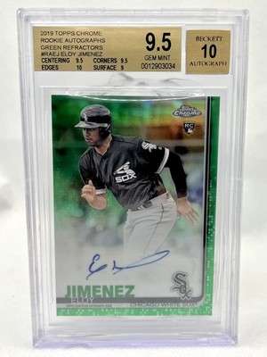 2019 TOPPS CHROME 16/99 RC AUTO #RA-EJ ELOY JIMENEZ GREEN REFRACTOR BGS 9.5/10