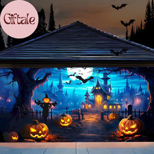 Halloween Garage Door Banner 7 X 16 Ft Extra Large Hanging Backdrop Door Cover H