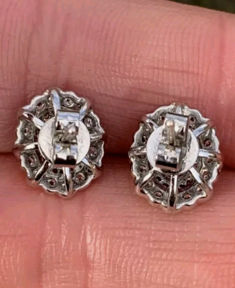 Ruby Diamond Earrings. Ruby Cluster. Diamond Clus… - image 7