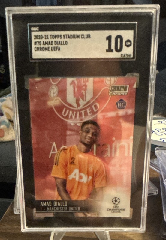 Topps 2020-21 Stadium Club Chrome UEFA Amad Diallo RC #70 Man Utd SGC 10
