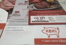 Honey Baked Ham Gift Card $85 Value With Booklet, Card Holder, Etc.