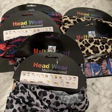 6 Multi Use Head & Scarf White - 1 Size fits Most Headband Running ATV Facemask