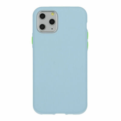 APPLE IPHONE 12 - SOLID SILICONE Case Hülle Mikrofaser Tasche Handy BLAU
