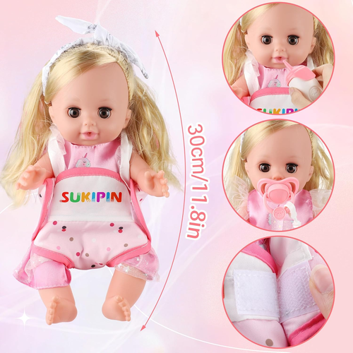 Baby Doll Playsets for Girls, Baby Doll with Accessories Set for Girls 3-5, Baby - Picture 4 of 12