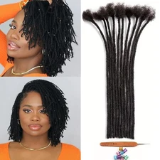 4-20" 100% Human Hair Dreadlocks Extension 0.4cm Real Hair Dreads Permanent Locs