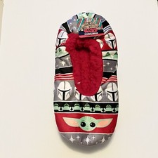 Star Wars Mandalorian Slipper Socks Grogu Baby Yoda Christmas Size 7 - 9.5