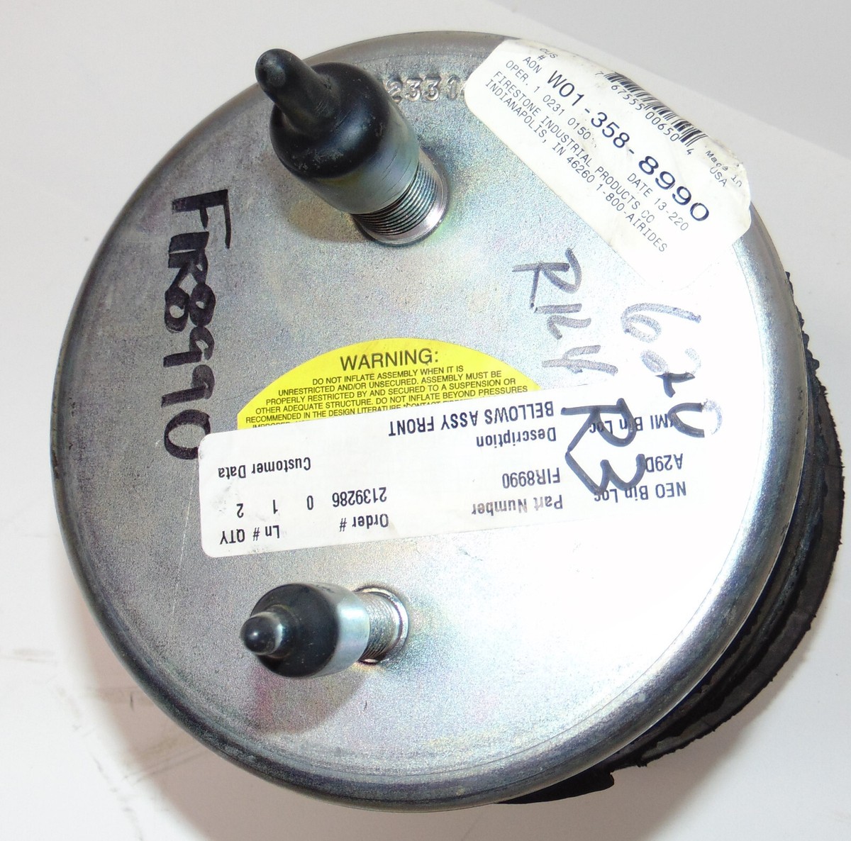 Firestone Airide Spring W01-358-8990, Suspension, FIR8990, Bellows  