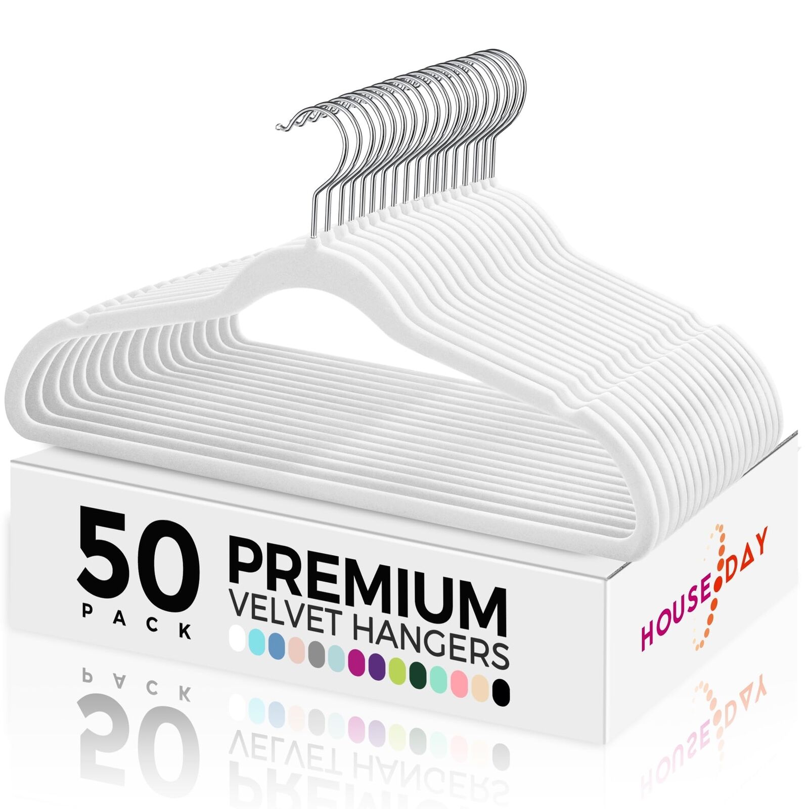 50-Pack Premium Velvet Hangers - Non-Slip Flocked Felt Closet Organizers for Sturdy Garment Storage-image