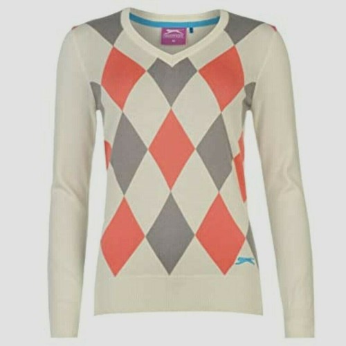 Slazenger Argyle Jumper Pullover Wide V 