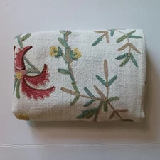 Pottery Barn Liana Crewel Embroidered Table Throw 50" Floral Multi New