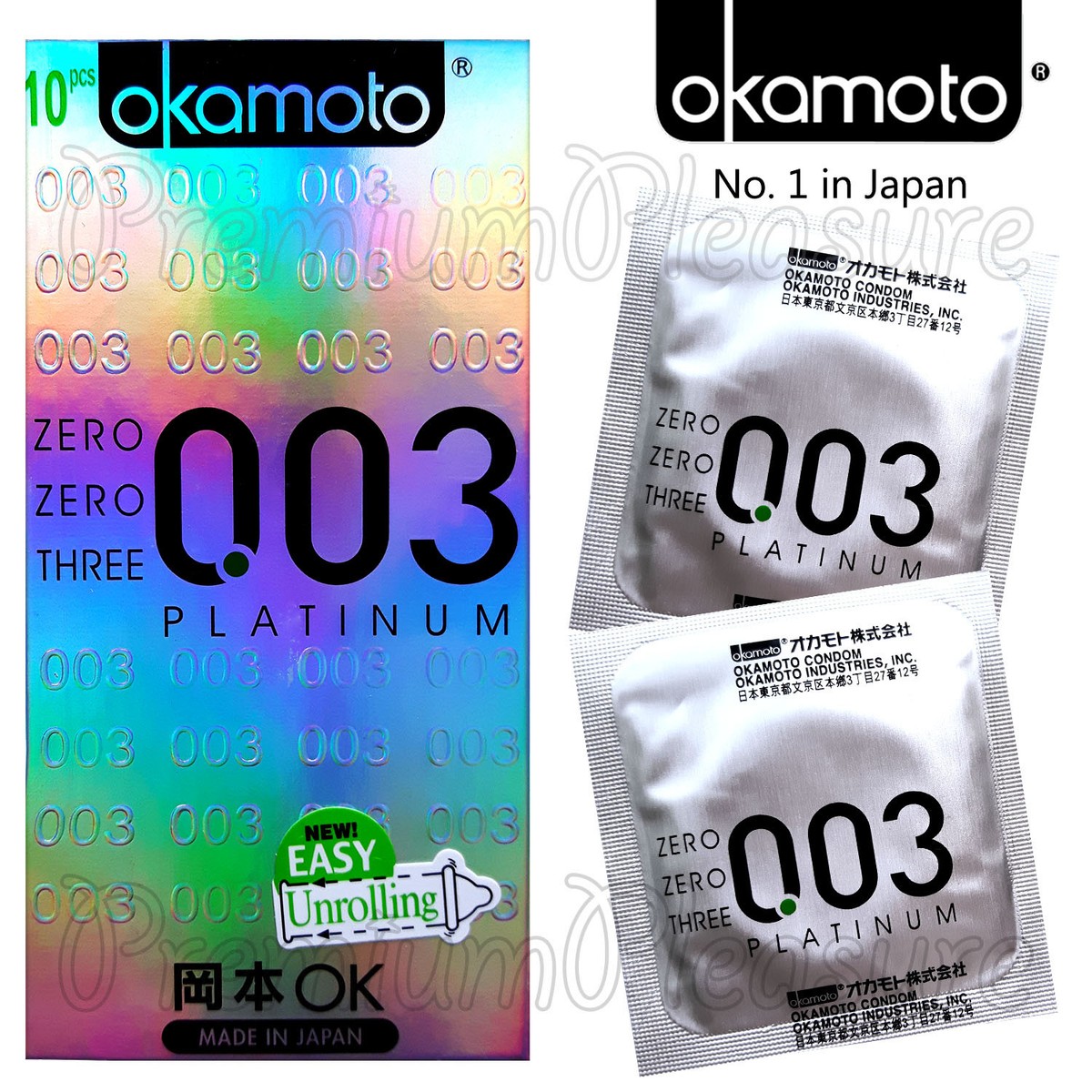 Okamoto 003 PLATINUM condoms *0.03 thickness*Super Ultra Thin