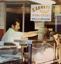 1973 Sabrett Frankfurter Counter At Subway Station New York City NYC Color Photo